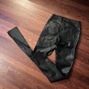 Black pleather-like jeans